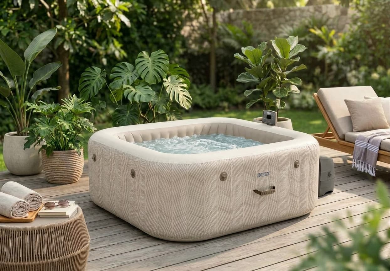 Spa inflable burbujas Chevron cuadrado 196 x 196 x 71 cm